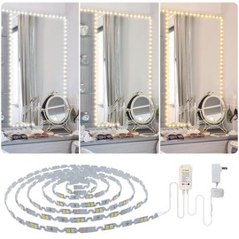 ZOKON 13ft/4M Led Vanity Mirror Lights Kit - Bendable, No Cut Required - Adjustable Strip Light Table Set with Dimmer and Power Supply