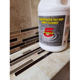 Force 5 Tile and Grout Cleaner, 1 Gallon, Removes Tough Stains Dirt Caused By Mold Mildew Soap Scum and Hard Water Stains. (1 Gallon)
