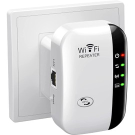 WiFi Booster, WiFi Extender, WiFi Repeater, Covers Up to 3650 Sq.ft and 45 Devices, Internet Booster with Ethernet Port, Quick Setup, Home Wireless Signal Booster