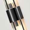 Ondersley Modern Wall Sconce Titanium Black Metal with Clear Class