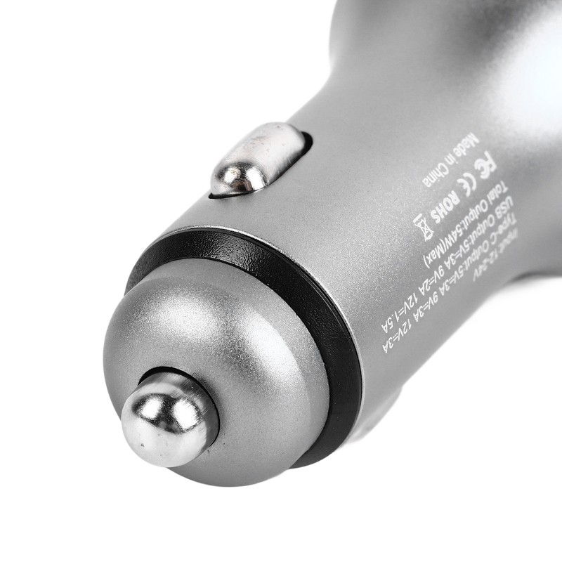 Car Charger Metal Digital Display Short Circuit Protection Fast Charging