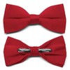 tiemart Men's Pre-Tied Clip-On Bow Tie (Festive Red)