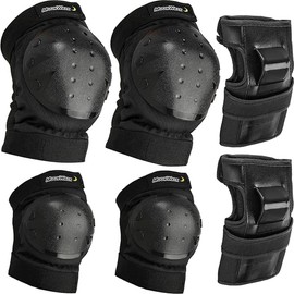 【Japanese Impact Test Clear】MoonWalk Protector Set for Kids/Adults, Wrist/Elbow/Knee 6-Piece Set, Bicycle, Skateboard, Motorcycle (M, Adults)