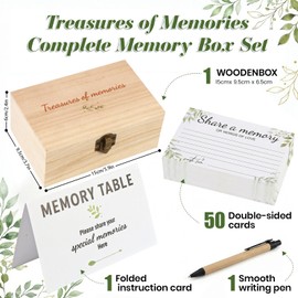 Nymblis Funeral Favours, Memory Box Set with 100 Pcs Memorial Cards