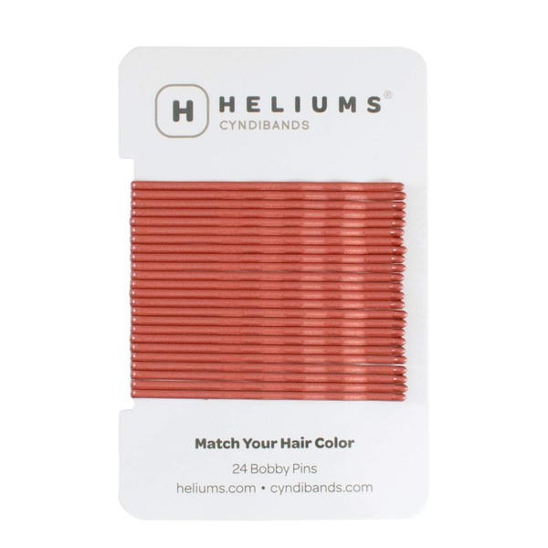 Heliums Extra Long 2.5 Inch Wavy Bobby Pins for Redheads, Auburn Color, 24 Pins