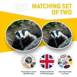 2 x Heart Stickers 10 cm - Badger Sett Wildlife Animal Fun Decals for Laptops,Tablets,Luggage,Scrap Booking,Fridges #15810