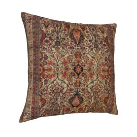 Kaleidee Lavar Kirman Southeast Persian Rug Print 22 Throw Pillow Cover Soft Velvet Decorative Throw Pillowcases Cushion Cover for Home Decor Living Room Bed Couch Car 18x18 Inch
