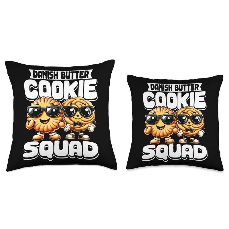 Danish Butter Cookie Squad Throw Pillow