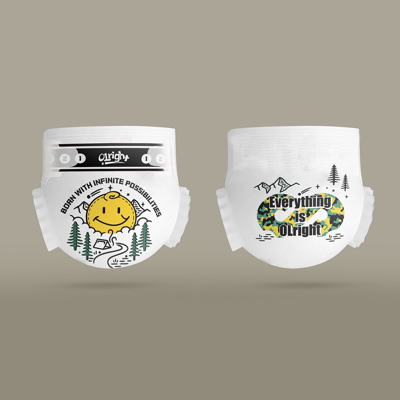 Olright Plush 'N' Dry Nappies Jungle 36 Pack - Size