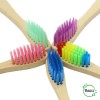 Paquete 100 Cepillo Dientes Bambú Mix Biodegradable Bodega