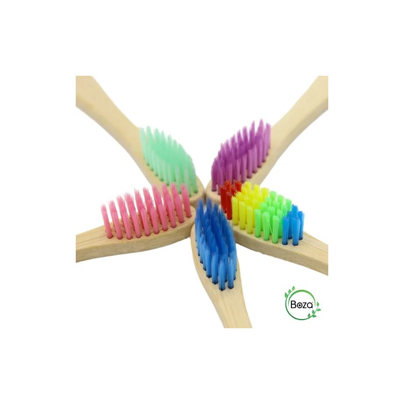 Paquete 100 Cepillo Dientes Bambú Mix Biodegradable Bodega
