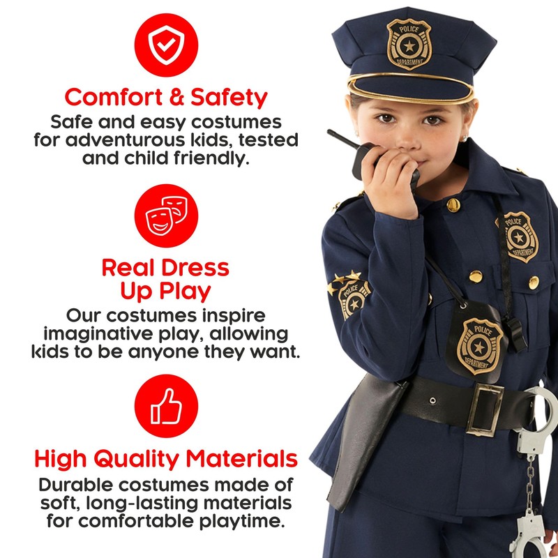 Morph Kids Police Officer Uniform - Childrens Police Costume for