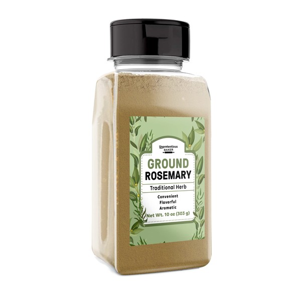 Unpretentious Ground Rosemary, 10 oz, Cooking Herb, Aromatic Flavor, Convenient Shaker Jar
