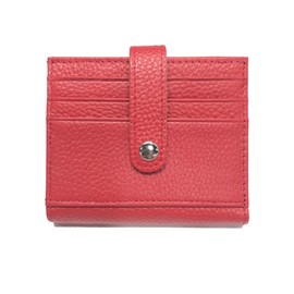 Cartera Mujer de Piel Elegante y Práctica, Billetera Mujer Plegable con Múltiples Compartimentos, Monedero Bifold para Tarjetas (rojo)