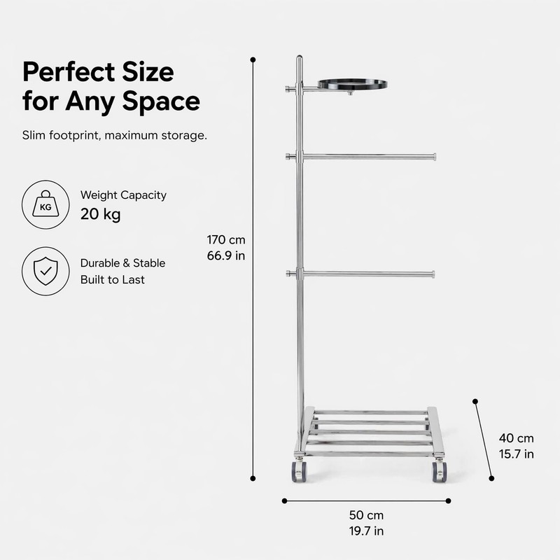 LOFIR Pool Outdoor Towel Rack, Heavy Duty Standing Towel Rack