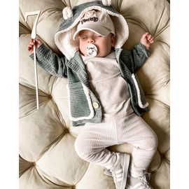 Youweixiong Toddler Baby Boy Girl Corduroy Jacket Animal Ear Hoodies Fleece Hooded Coat Sweater Shacket Sweatshirts Outwear Fall Clothes (green, 6-12 Months)