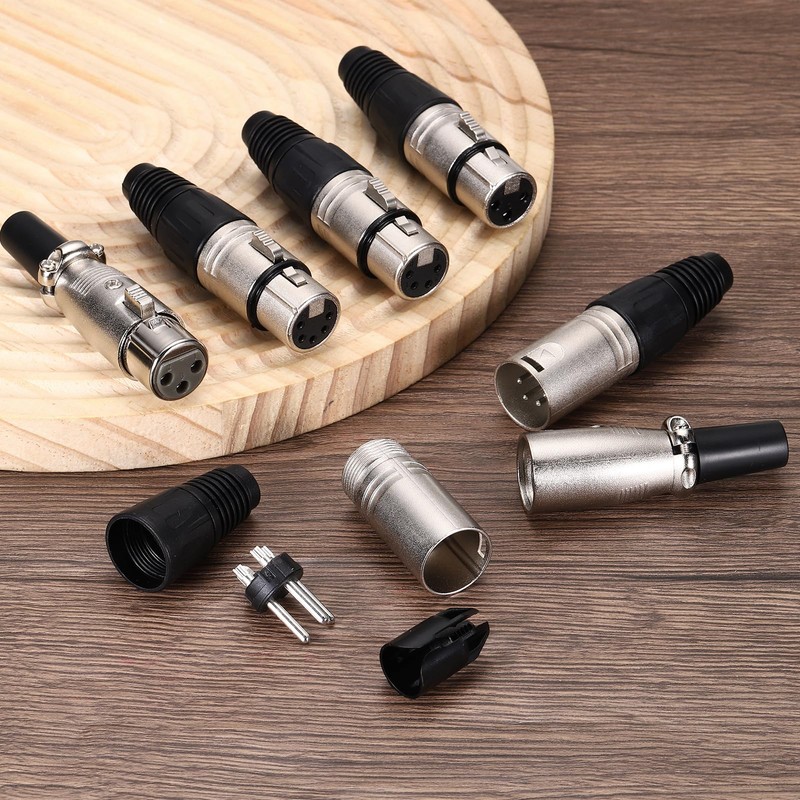 sourcing map 4pcs 5 Pin XLR Male Connector, Microphone Audio