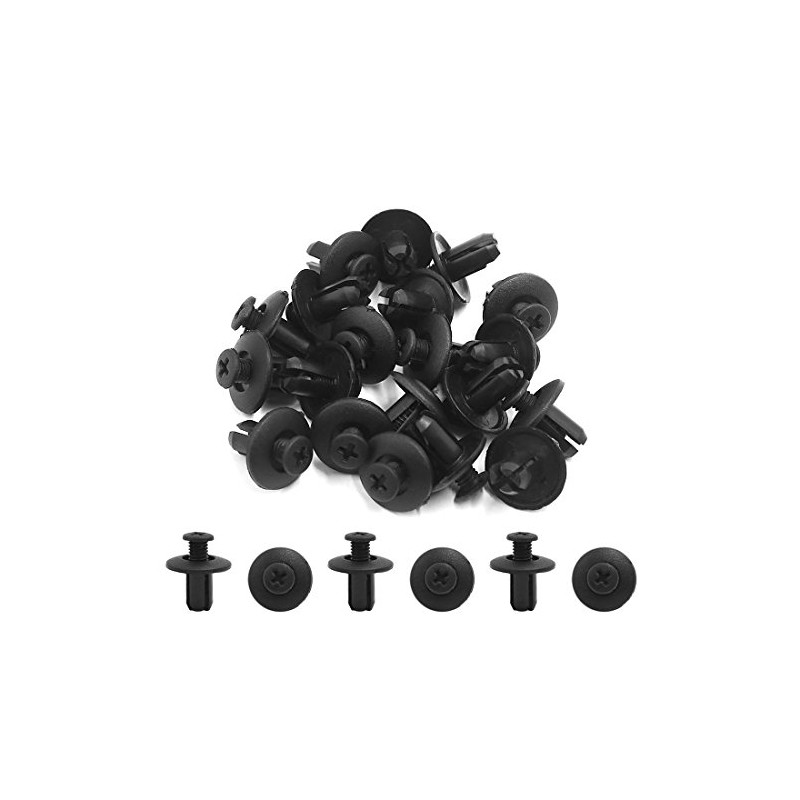 sourcingmap 20PCS Interior Push in Expanding Screw Plastic Rivets for