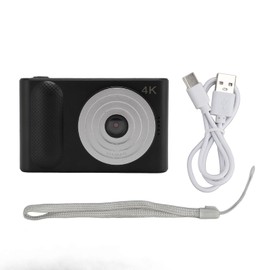 4K Digital Camera 48MP HD 16X Digital Zoom Autofocus Portable Pocket Micro SLR Camera with 2.4 Inch TFT Screen for Travel Photography Vlogging Black