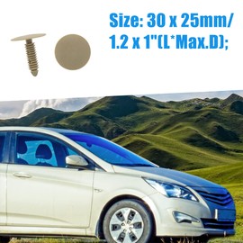 A ABSOPRO Car Rivet 7 mm x 25 mm x 28 mm Plastic Beige (Set of 20)