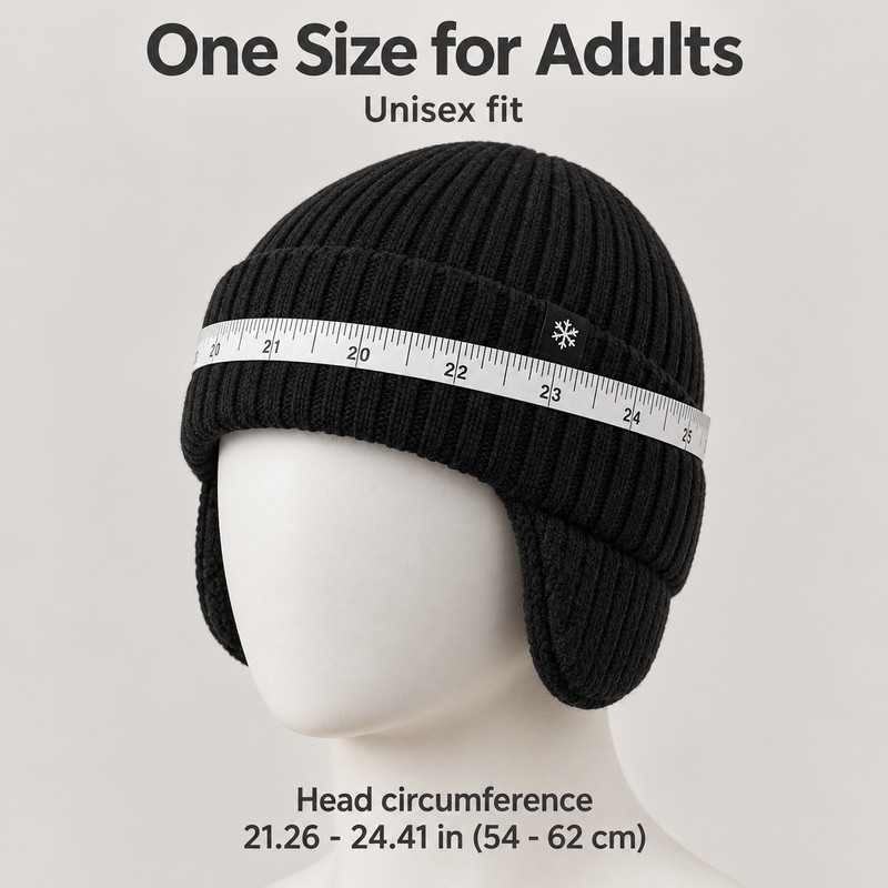 Winter Knit Hat with Ear Flaps for Men and Women