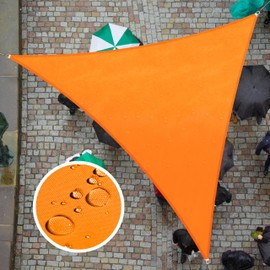 ColourTree 8' x 14' x 16.1' Custom Size Orange TADT12 Triangle Waterproof Sun Shade Sail UPF50 Canopy Awning Shelter, 95% UV Blockage Water Resistant, Outdoor Patio Garden Carport (We Customize)