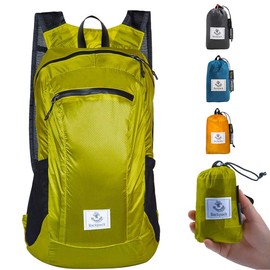 4Monster Hiking Daypack,Water Resistant Lightweight Packable Backpack for Travel Camping Outdoor (Yellow Green, 32L), Yellow Green, 32L, Camping & Travel