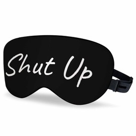 Vnwoalu Shut Up Sleep Eye Mask Funny Words Men Women Sleep Mask with Adjustable Strap Eye Cover Eye Shade for Travel, Nap,Meditation