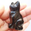 Lovionus89 Natural Black Obsidian Cat Crystals Stones Statue, 5cm Bag