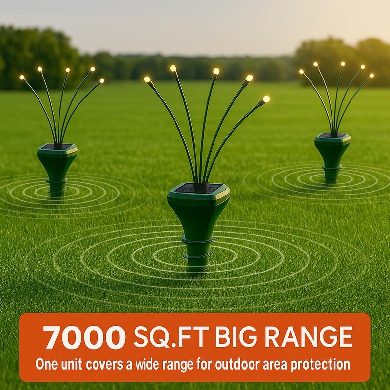 Mole Repellent with Swaying Lights Solar Powered 2 Pack -