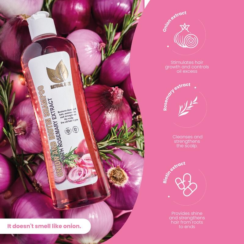 Natural Sant Onion, Rosemary and Biotin Shampoo & Treatment (16