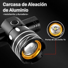 RFID Luz Bicicleta Recargable USB, Luces Bicicleta Delantera y Trasera, Juego de Luces para Bicicleta, Linterna de Seguridad a Prueba de Agua para Ciclismo, Cámping, Senderismo (Talla única)