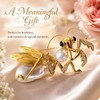 Gold Mantis Brooch, Pearl Clear Crystal Insect Lapel Pin