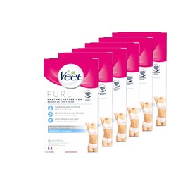 Veet Pure Cold Wax Strips - Bikini Zone & Armpits (96 Pieces (6 x 16 Pieces))