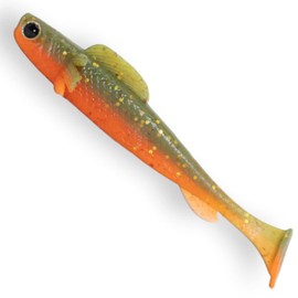 Lurejunks Finisher Shad - 5 rubber fish - fishing lures for pike, zander and perch, rubber bait, length: 10 cm, colour: green tomato