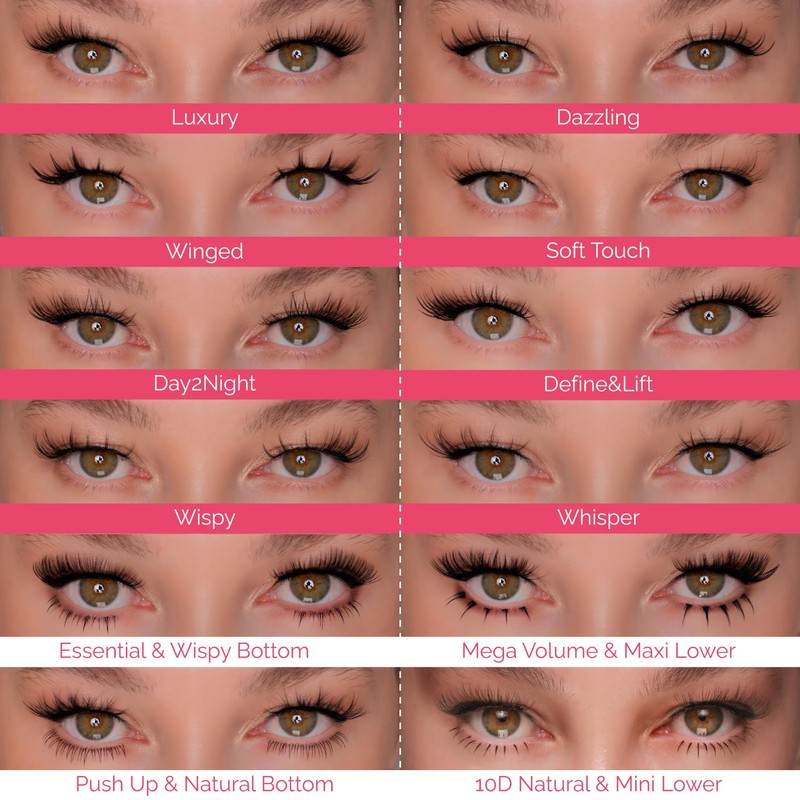 Renata Beauty Day2Night Cluster Eyelashes, Variety in Lengths (10 mm