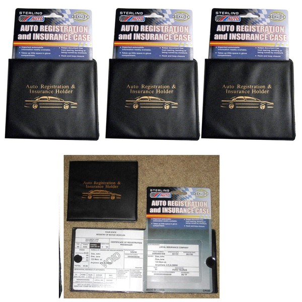 Sterling Set of 3 Auto Car Registration Insurance Holder Wallet