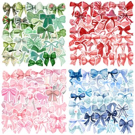 200Pcs Bows Aesthetic Stickers,Coquette Bows Stickers, Vinyl Waterproof Stickers Decals for Water Bottle Laptop Journal