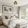 MLGB Rustic Deer & Bear Semi-Flush Mount Ceiling Light, Farmhouse