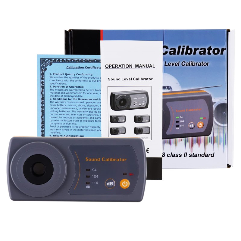 Precise Sound Level Calibration: 94dB, 104dB, 114dB Calibrator for Professional