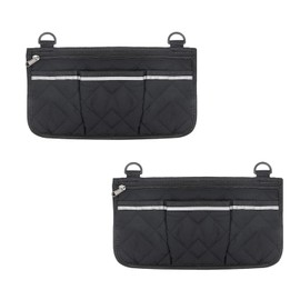 PAVIKE Wheelchair Side Storage Bag, Wheelchair Bag, Wheelchair Side Bag, Water Armrest Pouch Bag, Waterproof Walker Bag with Reflective Stripes, Approx. 12.8 x 7.1 inches (32.5 x 18 cm