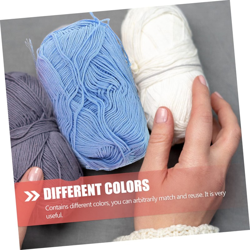 Tofficu 6rolls Cotton Crochet Yarn Soft and Breathable DIY Knitting