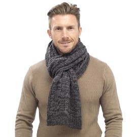 i-Smalls Men's Warm Stylish Cable Knit Scarf ONLY (Dark Grey)