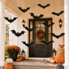 QEKIUII 12 Pack Hanging Halloween Bat Decorations, Plastic Bat Cutouts