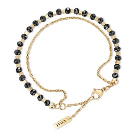 COAI Women's Gemstone Bracelet with Faceted Stone Beads and Layering Chain Bracelets Lucky Bracelet for Women, Sterling Silver Stone, Tourmaline