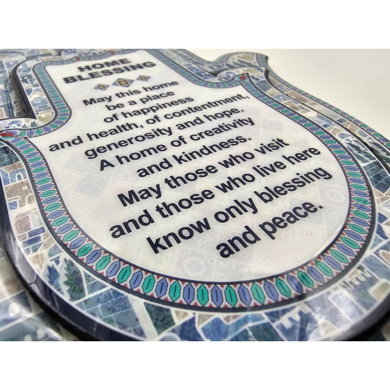 TALISMAN4U Hamsa Wall Decor Home Blessing Jerusalem Blue Oriental Design