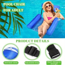 Unbranded Water Inflatable Recliner Floating Bed Hammock Foldable Double Backrest Floating