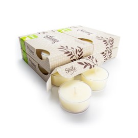 Fresh Peppermint Premium Tealight Candles Bulk Pack - Highly Scented with Essential & Natural Oils - 24 White Tea Lights - Beautiful Candlelight - Made in The USA - Christmas & Holiday Collection