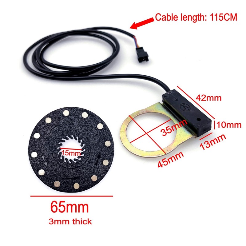 JZK Electric Bike Pedal Assist Sensor - 3 Pin, 12