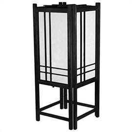 Oriental Furniture 18" Double Cross Shoji Lamp - Black